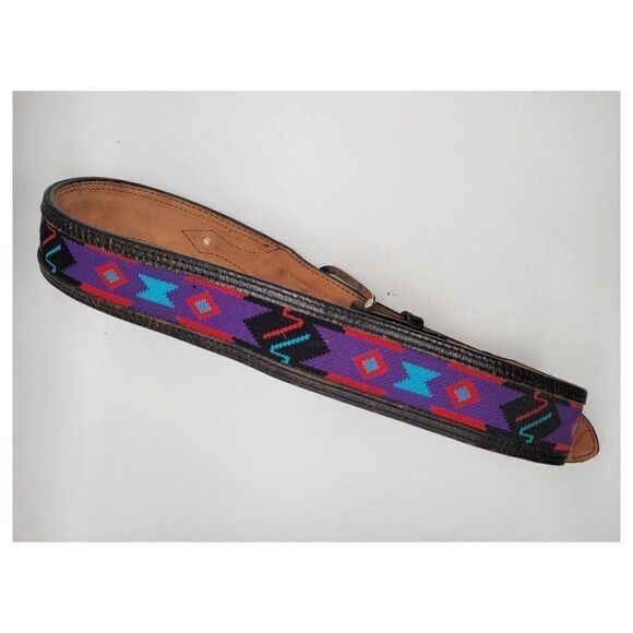 Vintage 1990\'s Circle Y Western Leather and Embroidery Belt main image 4